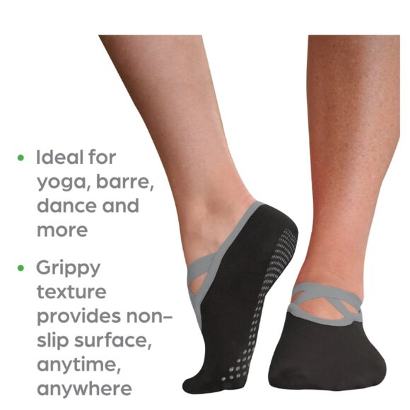 Gaiam Grippy Yoga Barre Socks, 2 Pack, Multicolor, M/L - Picture 3 of 5